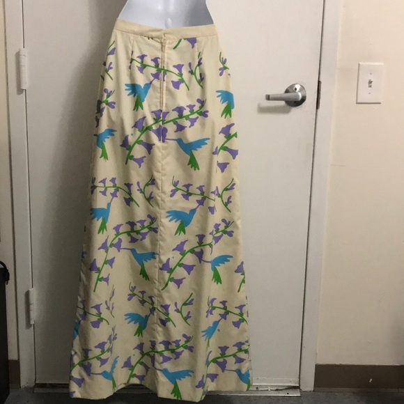 Vintage Hand Screen Printed Maxi Skirt Sz 10 - Picture 4 of 5